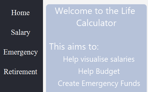 Life Calulator Project Screenshot